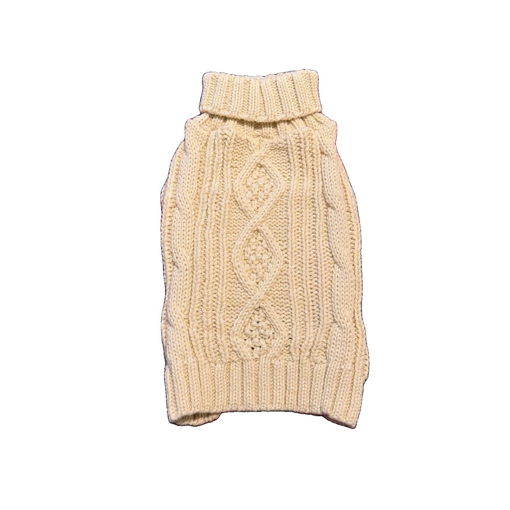 Kyeese Wear Dog Sweater Clothes Turtle Neck Knit Golden Thread 14" Back